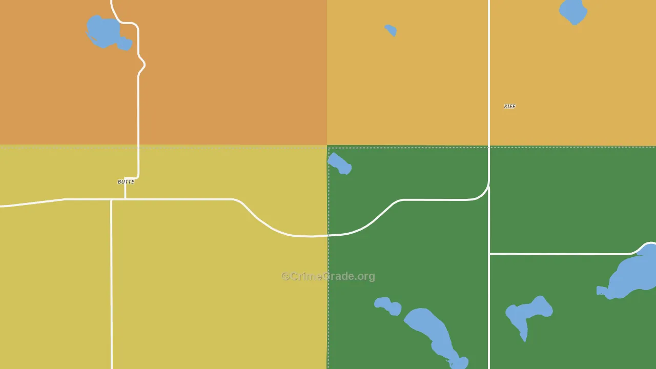 Kief, ND Map of Robbery Rates