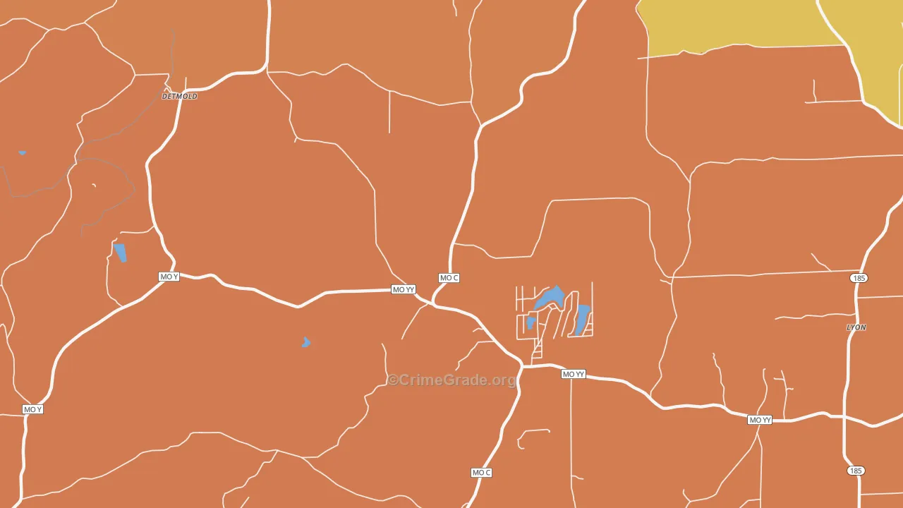 Kiel, MO Map of Robbery Rates