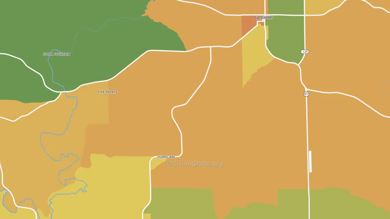 Kieler, WI Map of Robbery Rates