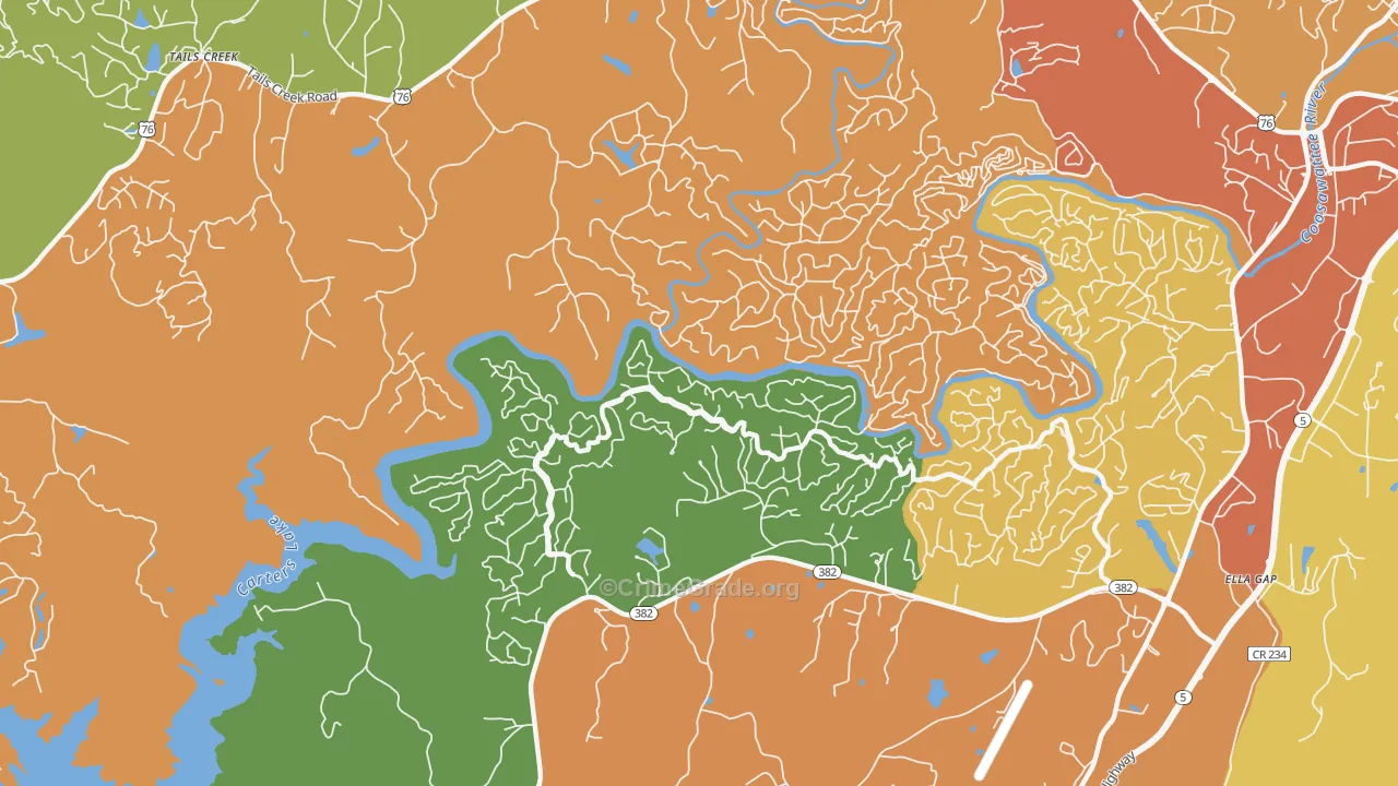 Kiker, GA Map of Robbery Rates