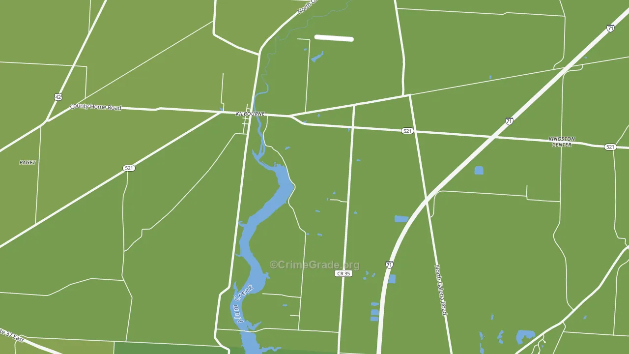 Kilbourne, OH Map of Robbery Rates