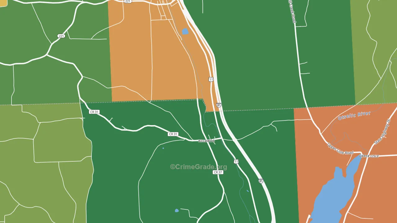 Killawog, NY Map of Robbery Rates
