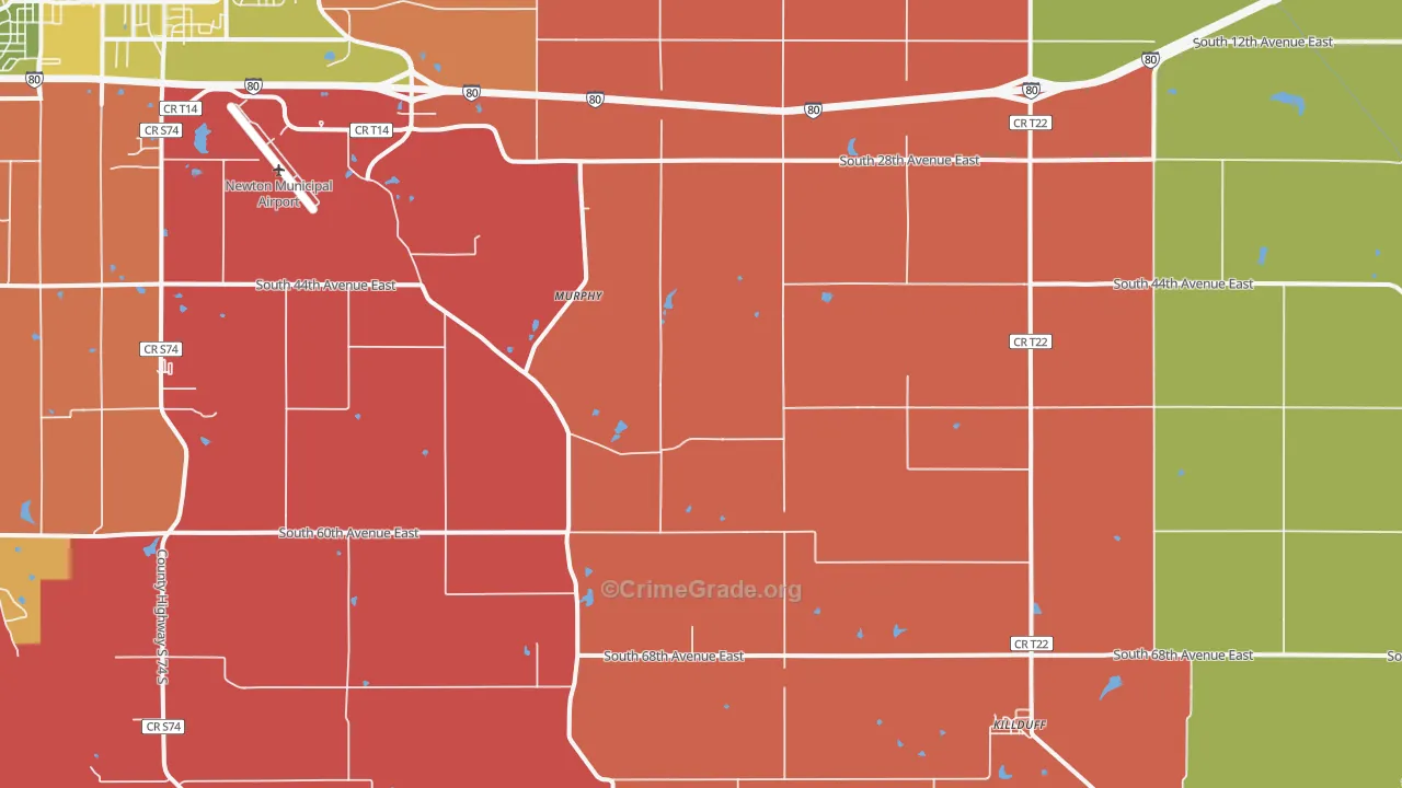 Killduff, IA Map of Robbery Rates