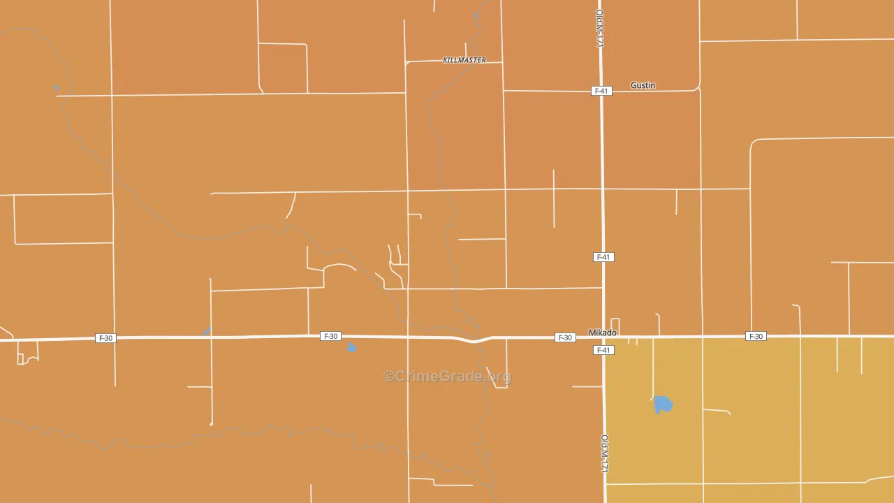 Killmaster, MI Map of Robbery Rates