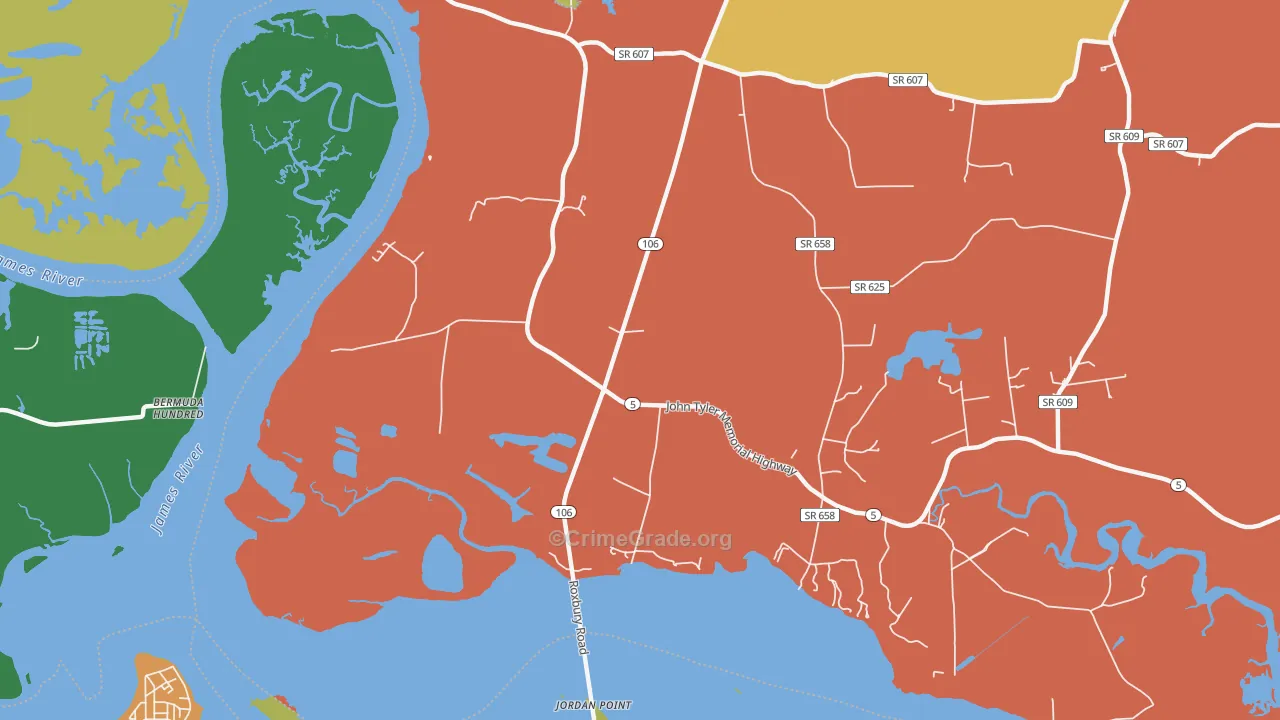 Kimages, VA Map of Robbery Rates