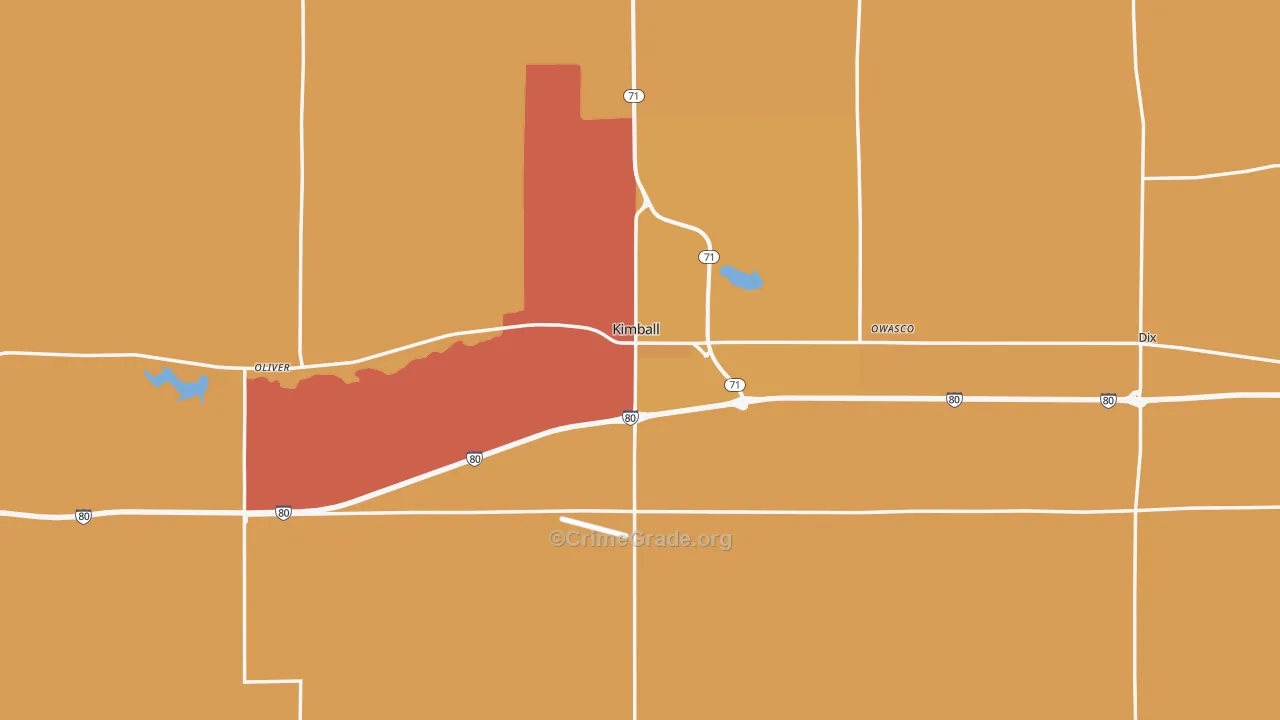 Kimball County, NE Map of Robbery Rates