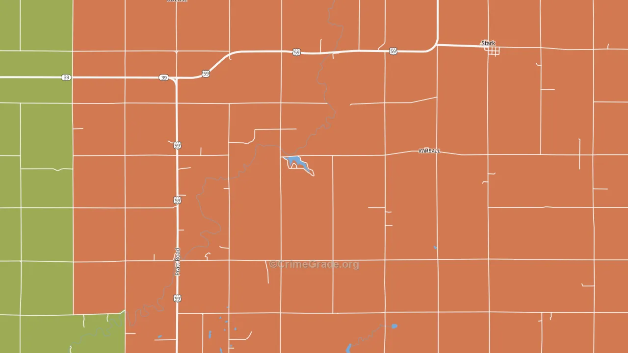 Kimball, KS Map of Robbery Rates