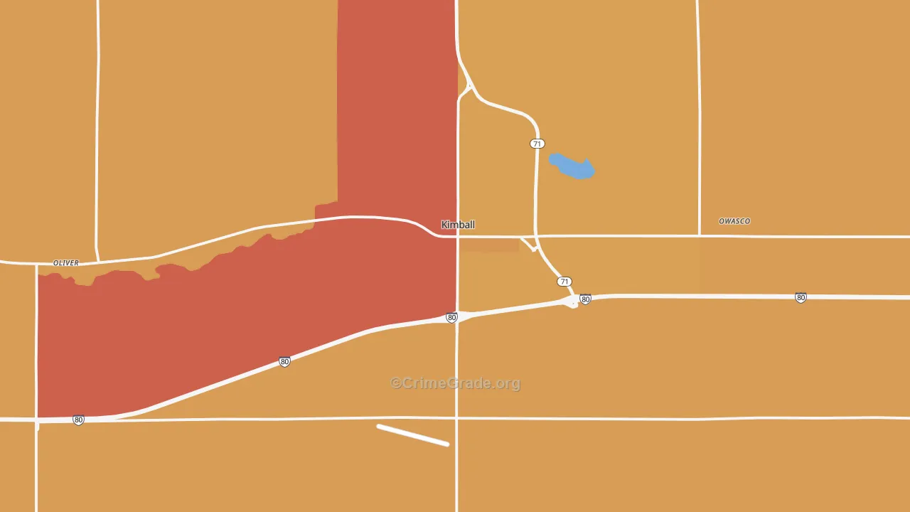 Kimball, NE Map of Robbery Rates