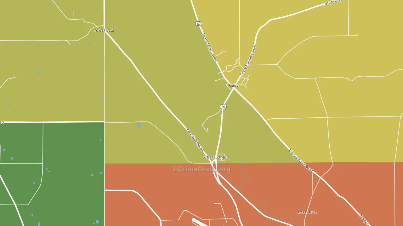 Kimball Stand, NY Map of Robbery Rates