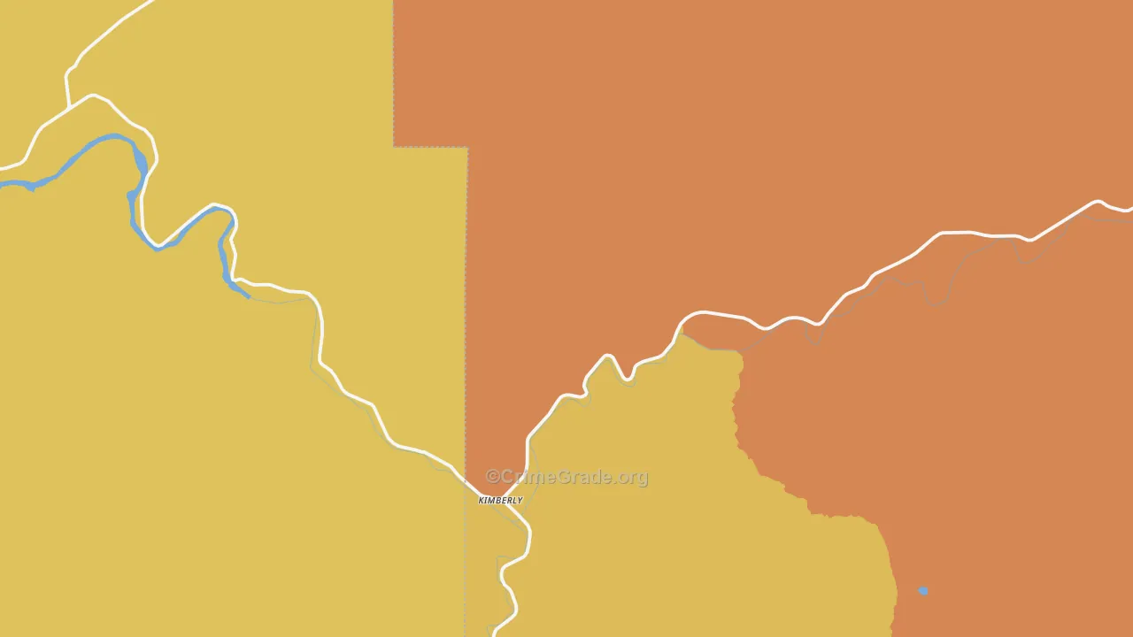 Kimberly, OR Map of Robbery Rates