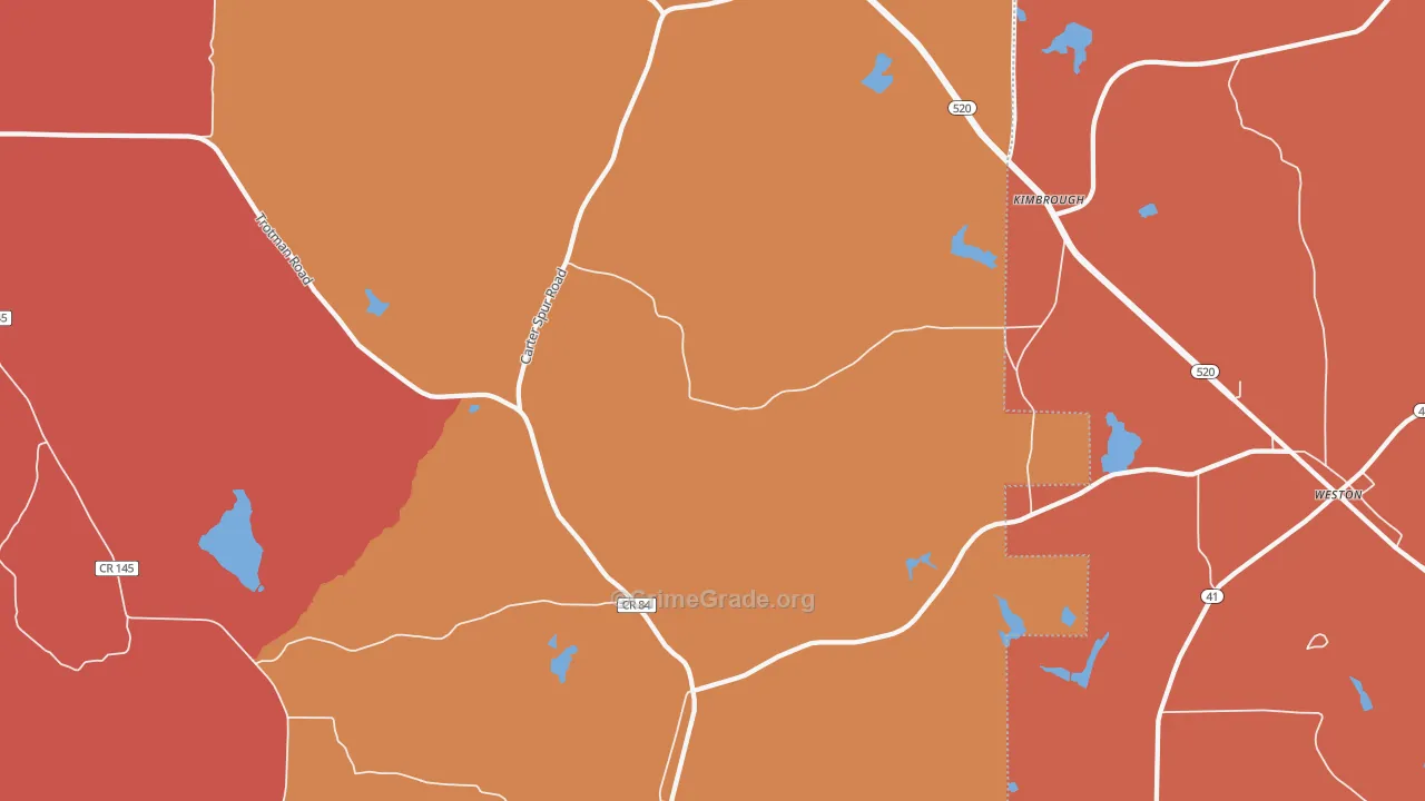 Kimbrough, GA Map of Robbery Rates