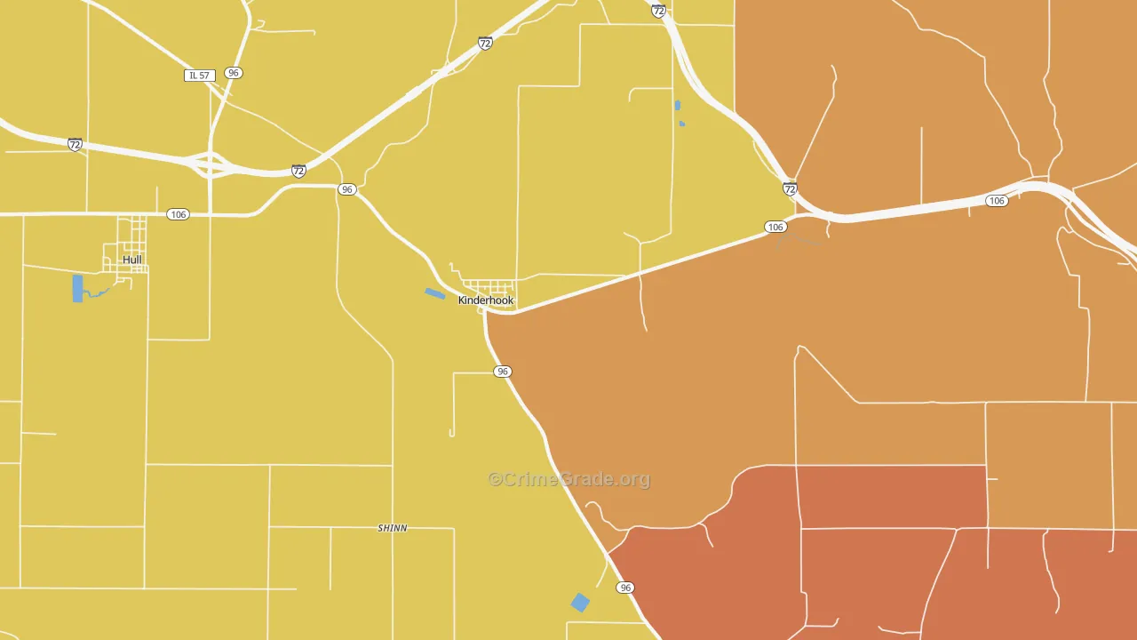 Kinderhook, IL Map of Robbery Rates