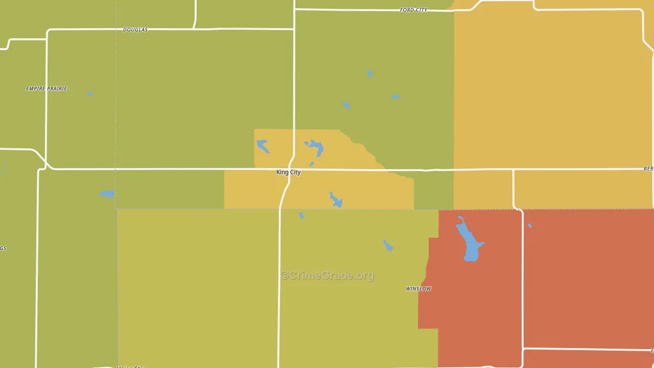 King City, MO Map of Robbery Rates
