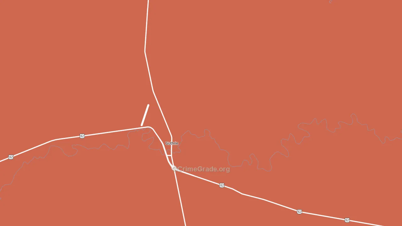 King County, TX Map of Robbery Rates