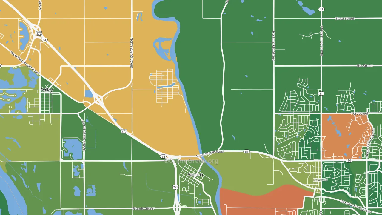 King Lake, NE Map of Robbery Rates