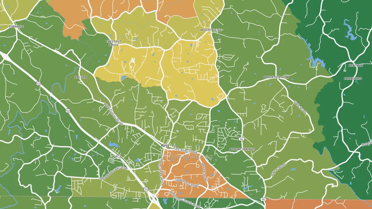 King, NC Map of Robbery Rates