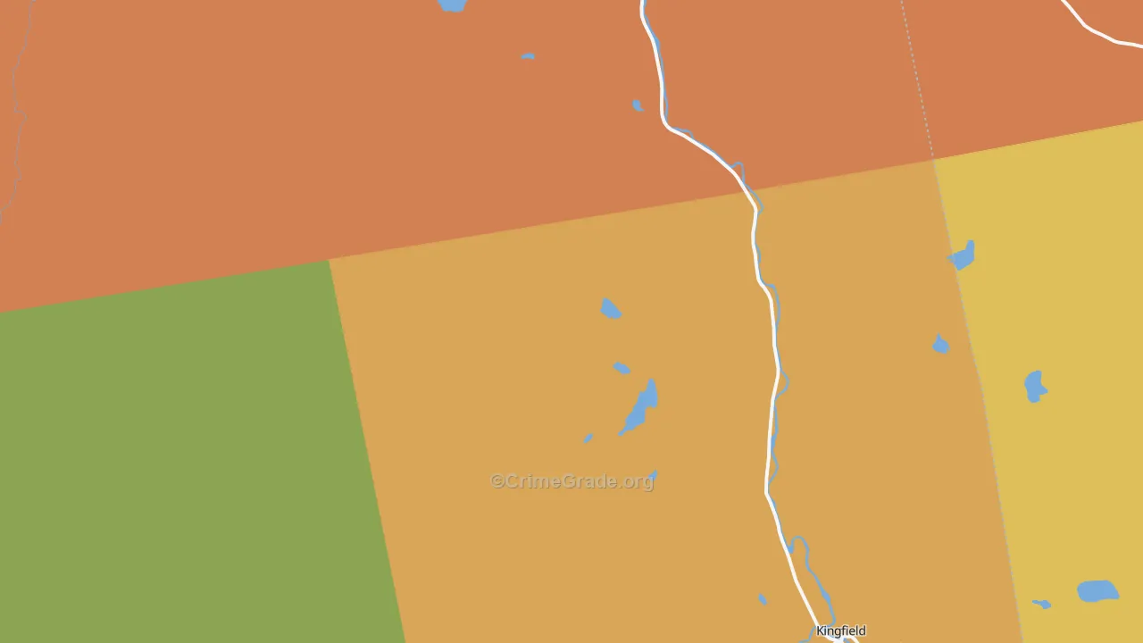 Kingfield, ME Map of Robbery Rates