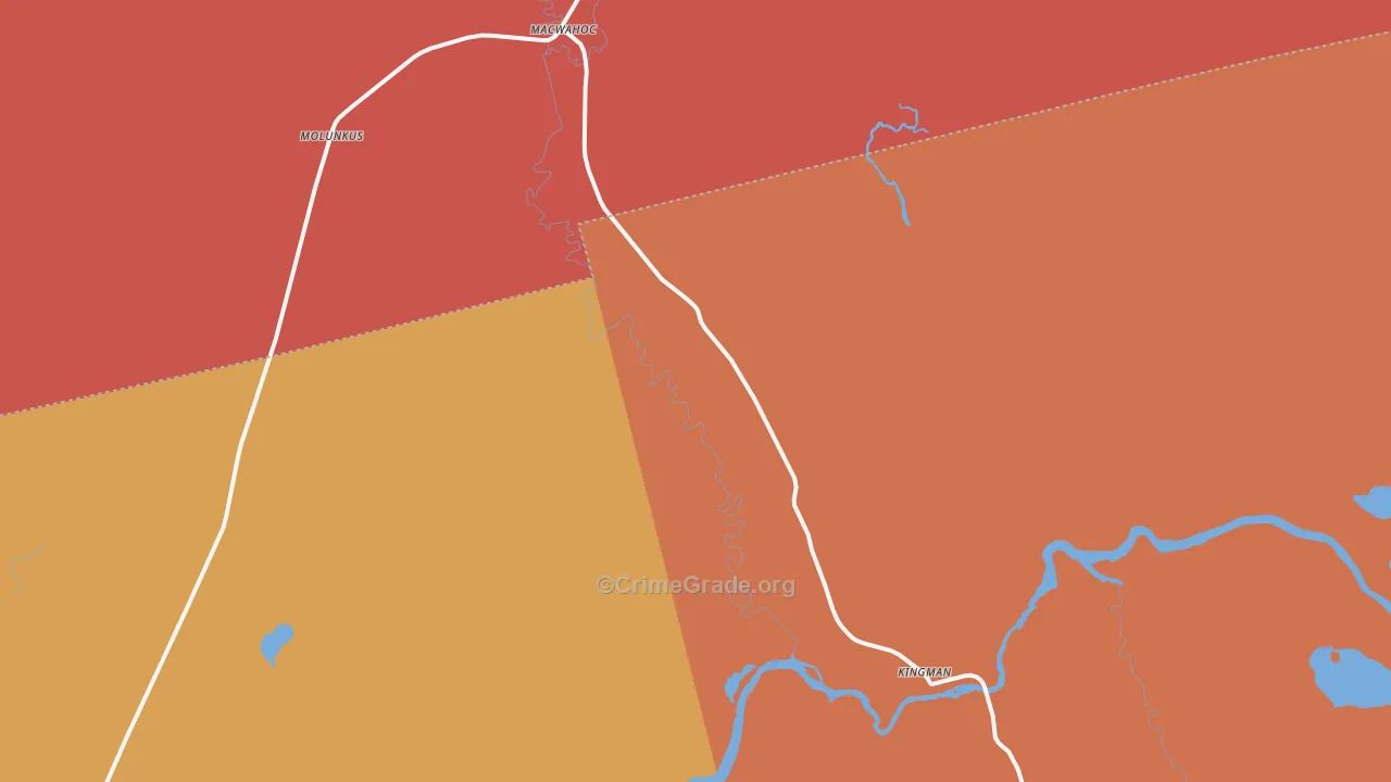 Kingman, ME Map of Robbery Rates