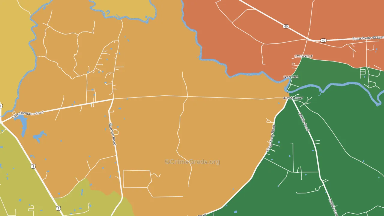Kings Ferry, FL Map of Robbery Rates
