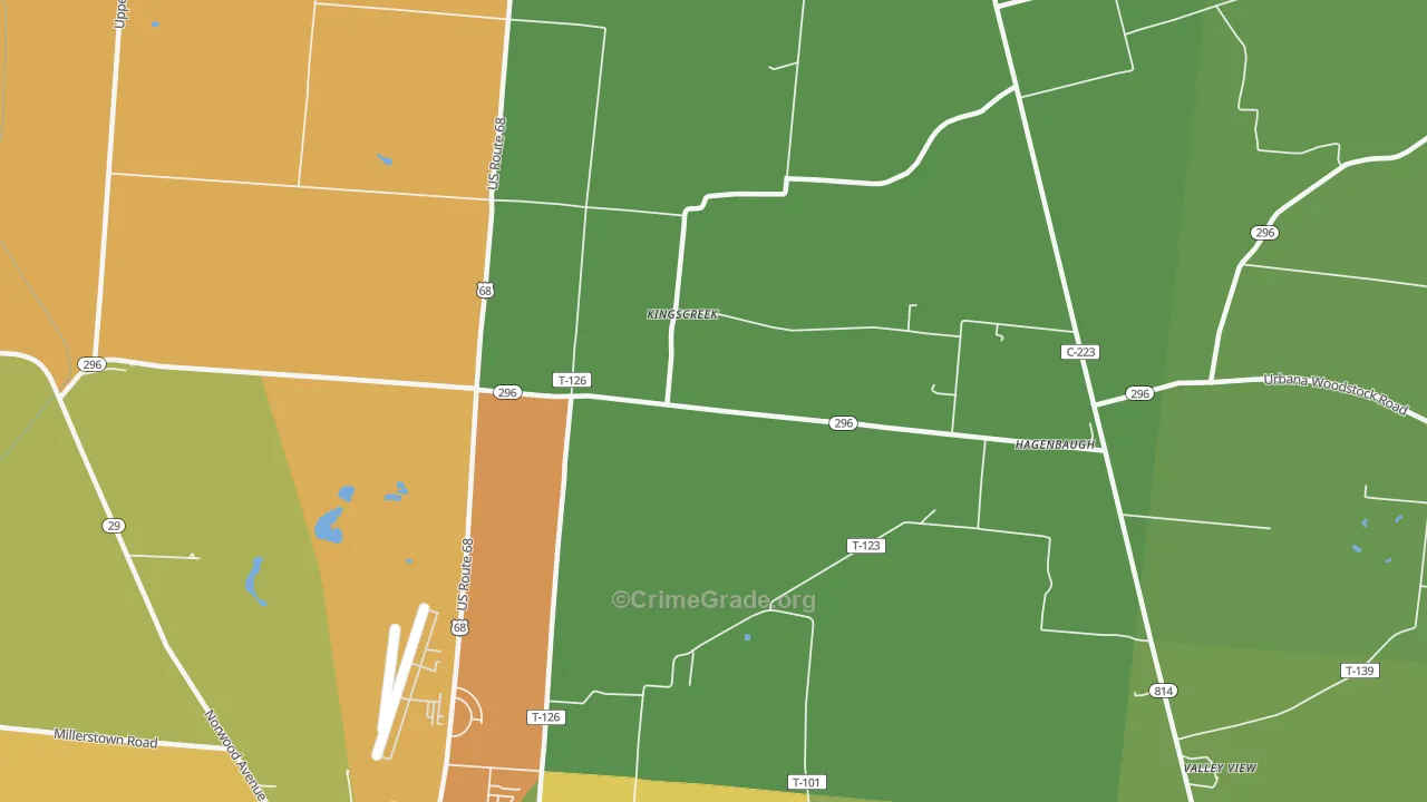 Kingscreek, OH Map of Robbery Rates