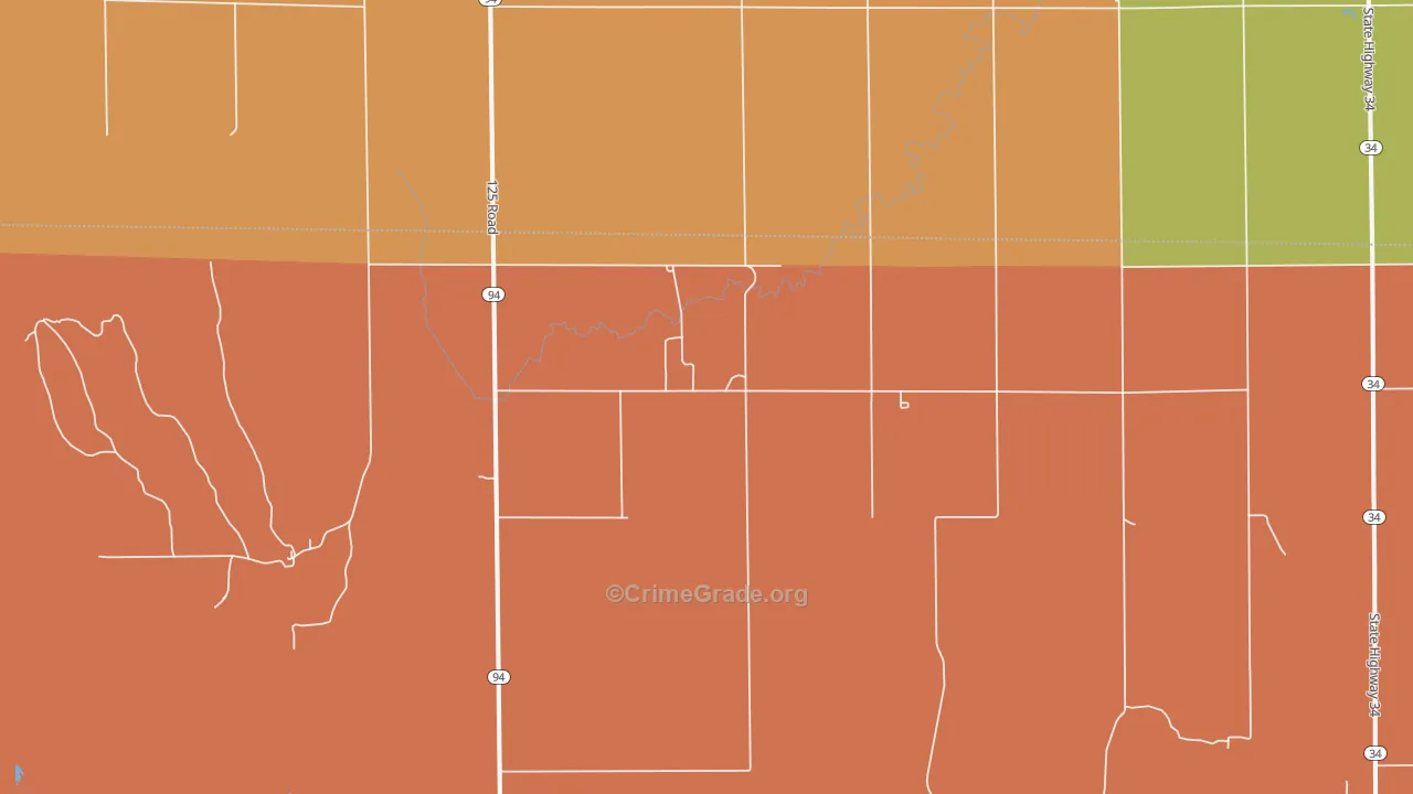 Kingsdown, KS Map of Robbery Rates