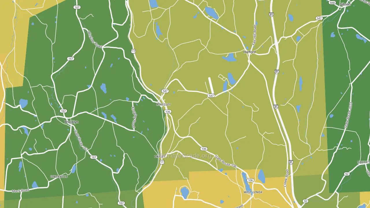 Kingsley, PA Map of Robbery Rates