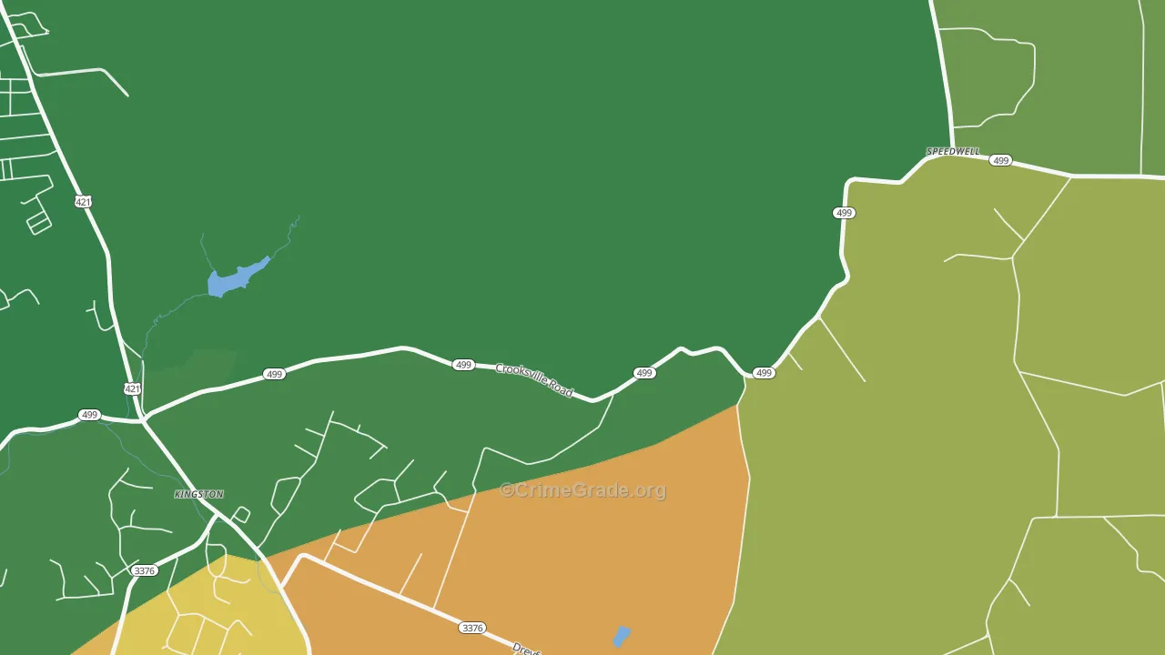 Kingston, KY Map of Robbery Rates
