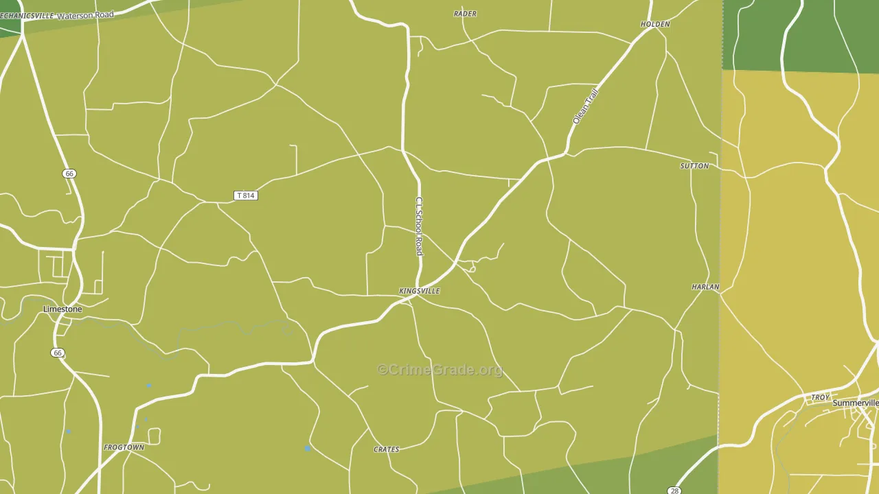 Kingsville, PA Map of Robbery Rates