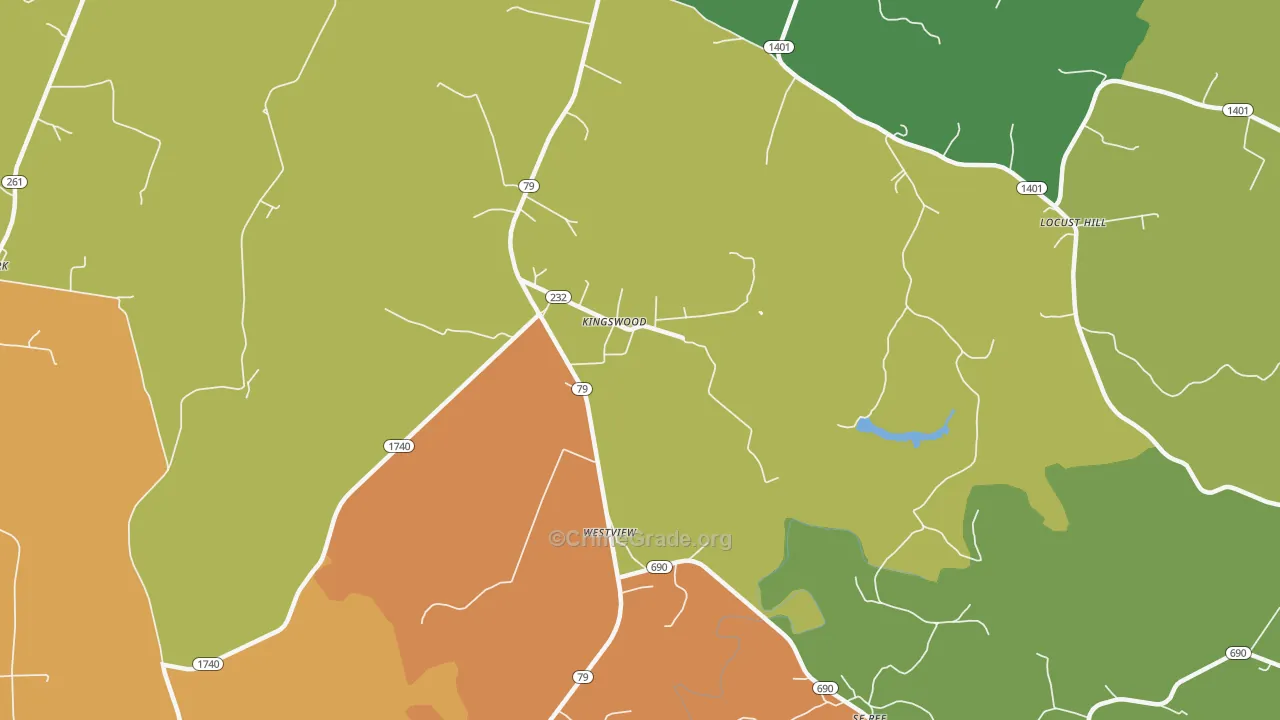 Kingswood, KY Map of Robbery Rates