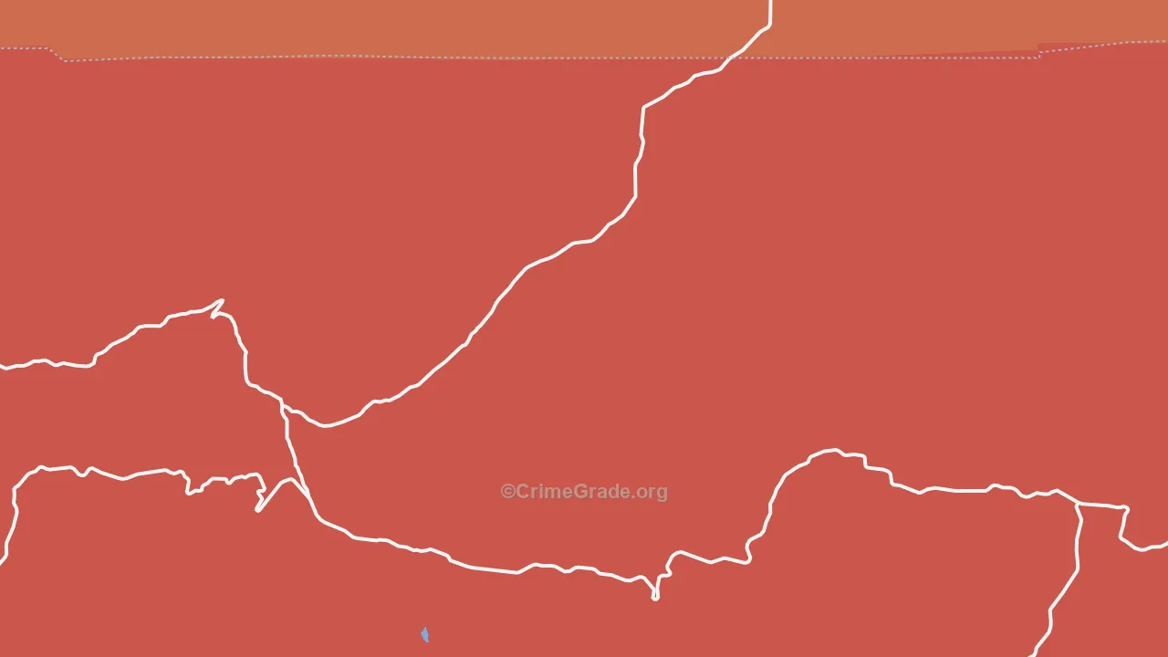 Kinzua, OR Map of Robbery Rates