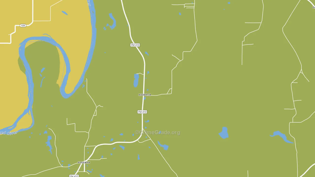 Kiomatia, TX Map of Robbery Rates