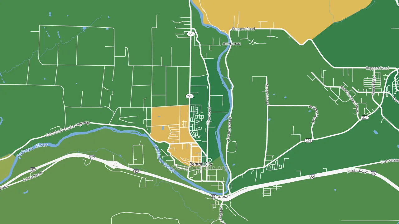 Kiona, WA Map of Robbery Rates