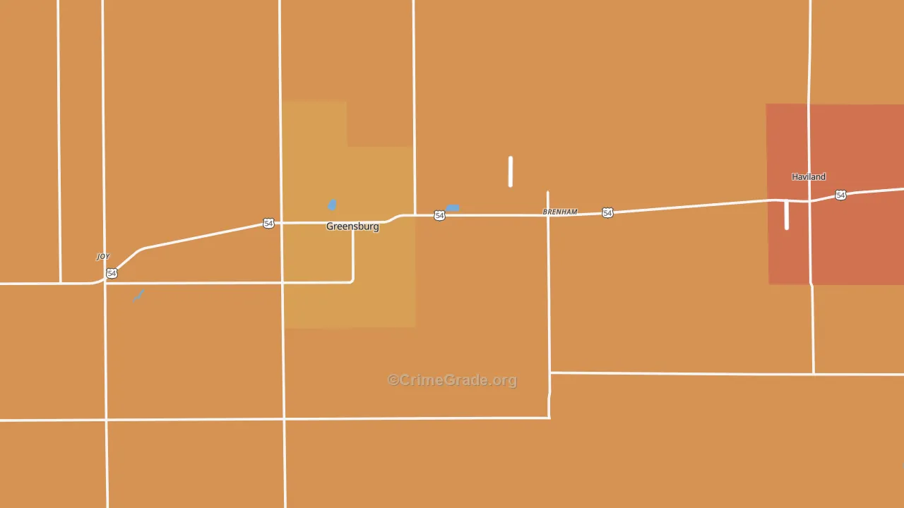 Kiowa County, KS Map of Robbery Rates