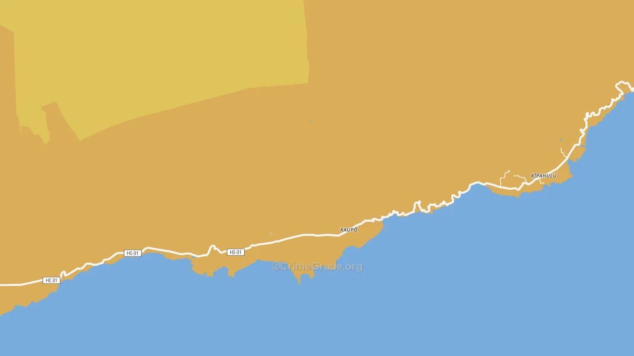 Kipahulu, HI Map of Robbery Rates