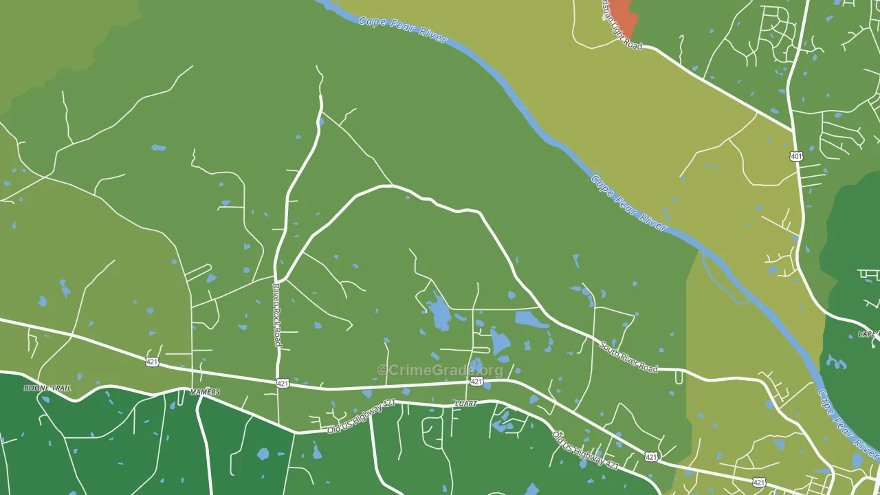 Kipling, NC Map of Robbery Rates