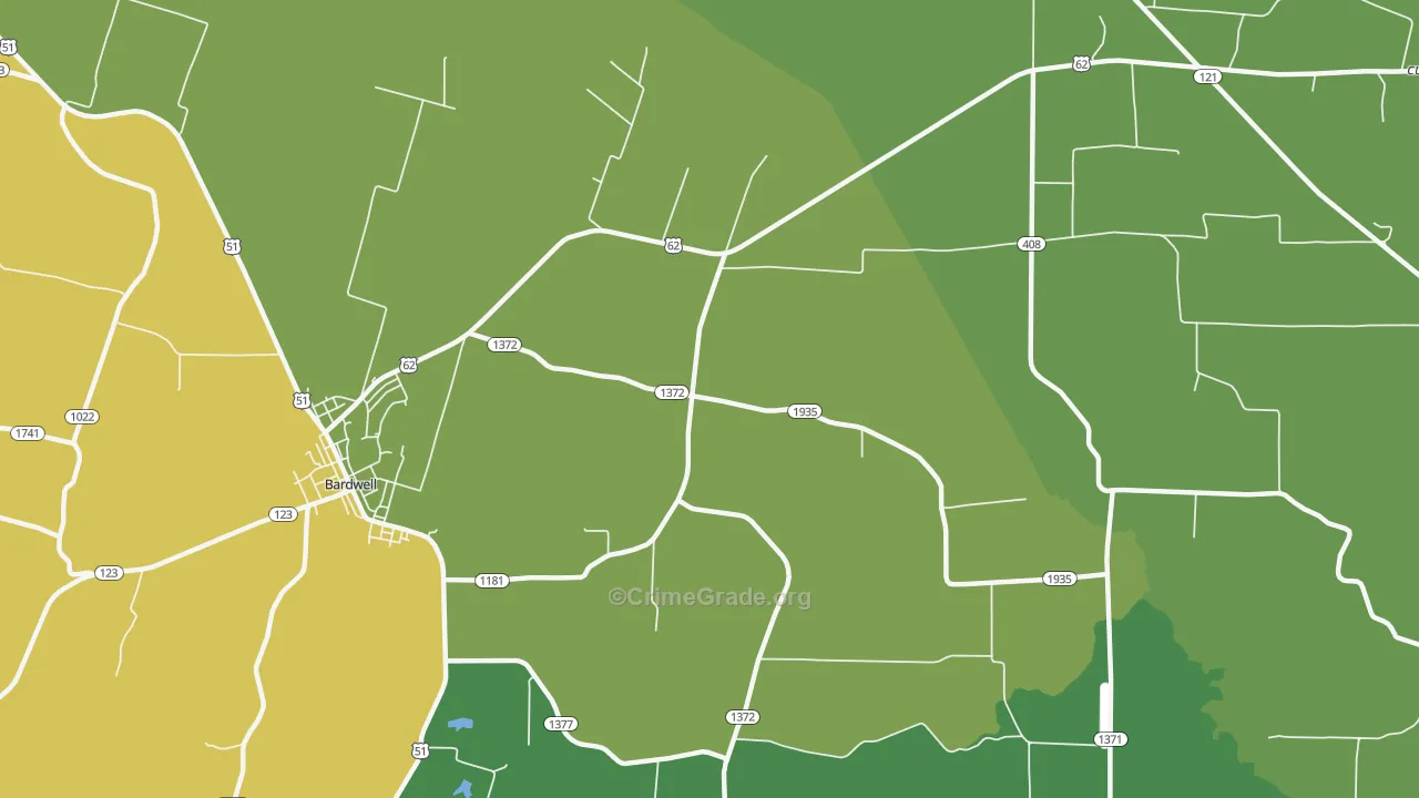 Kirbyton, KY Map of Robbery Rates