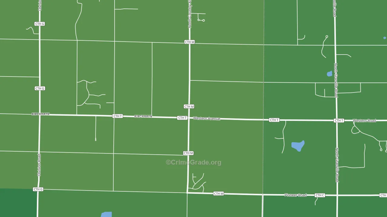 Kirchhayn, WI Map of Robbery Rates