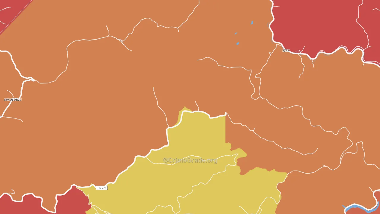 Kirk, WV Map of Robbery Rates