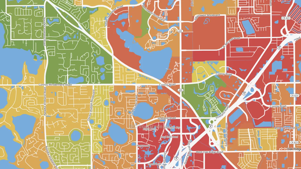 Kirkman South, Orlando, FL Map of Robbery Rates