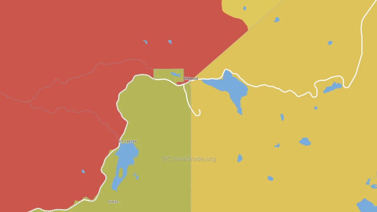Kirkwood, CA Map of Robbery Rates