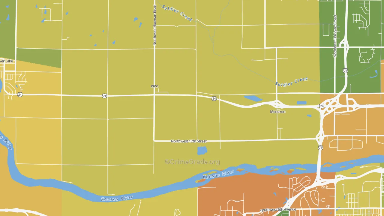 Kiro, KS Map of Robbery Rates