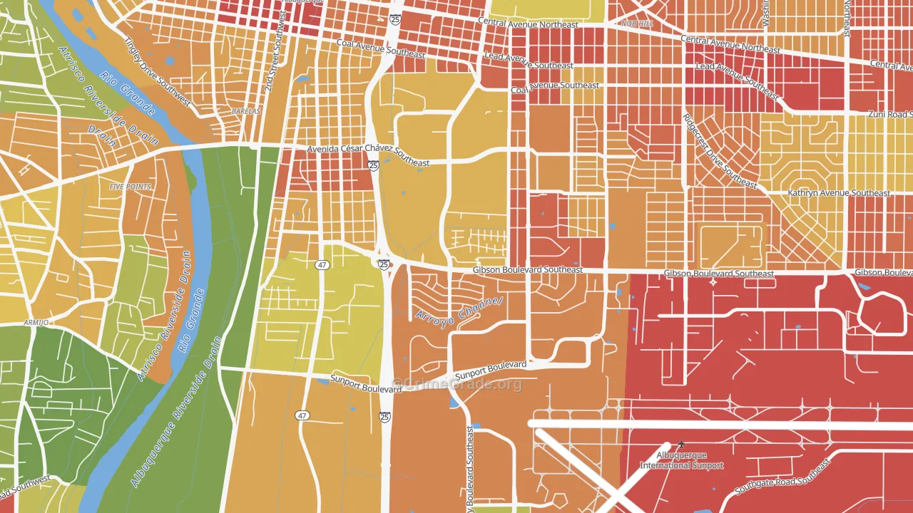 Kirtland Community, Albuquerque, NM Map of Robbery Rates