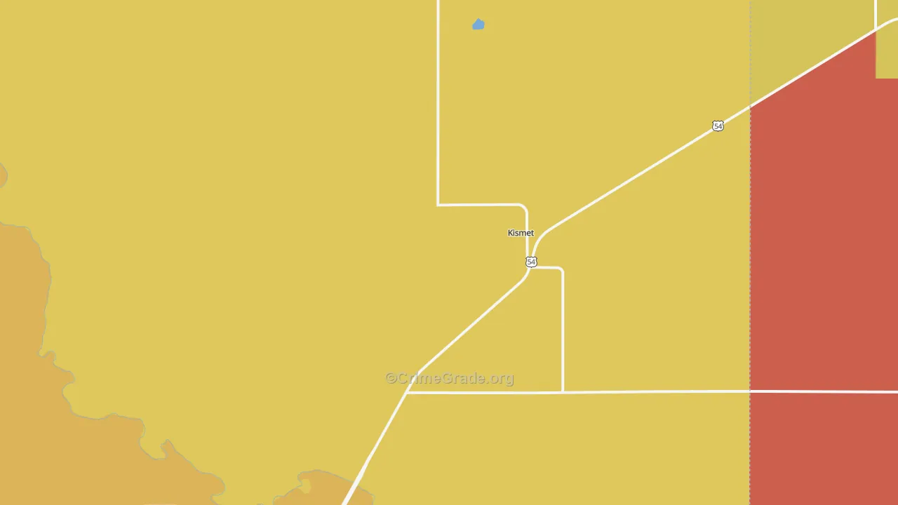 Kismet, KS Map of Robbery Rates