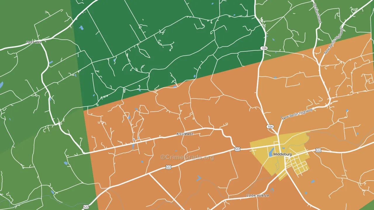 Kissimmee, PA Map of Robbery Rates