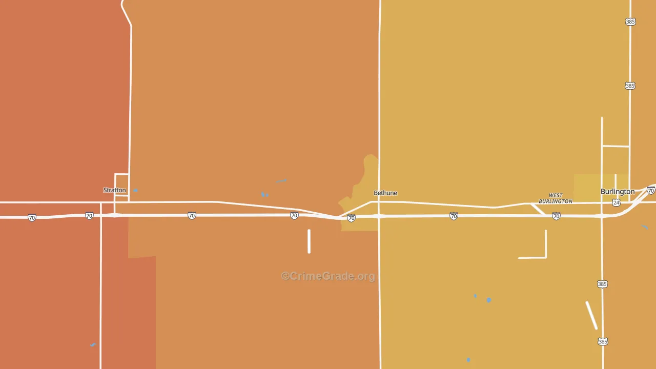Kit Carson County, CO Map of Robbery Rates