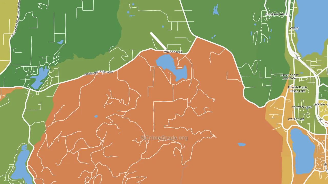 Kitsap Lake, WA Map of Robbery Rates
