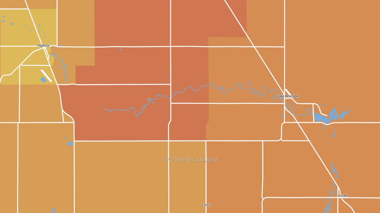 Kittson County, MN Map of Robbery Rates