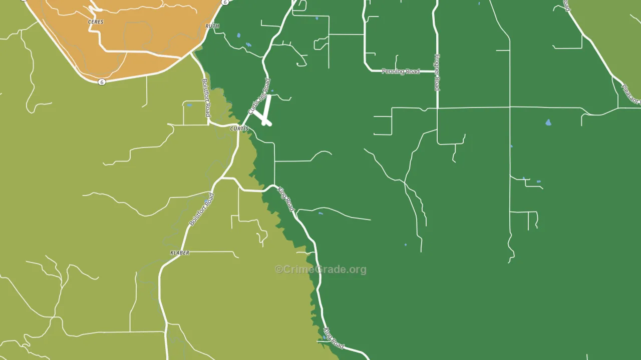 Klaber, WA Map of Robbery Rates