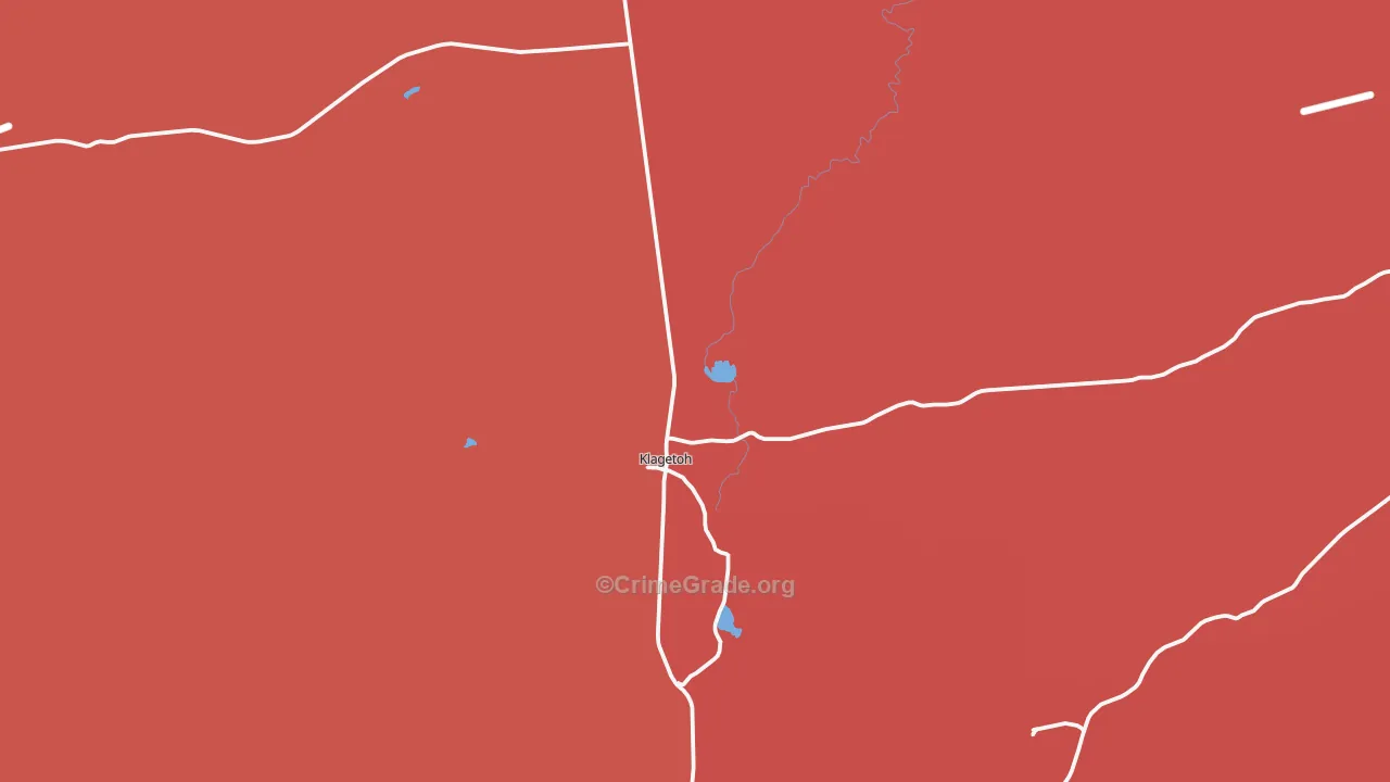 Klagetoh, AZ Map of Robbery Rates