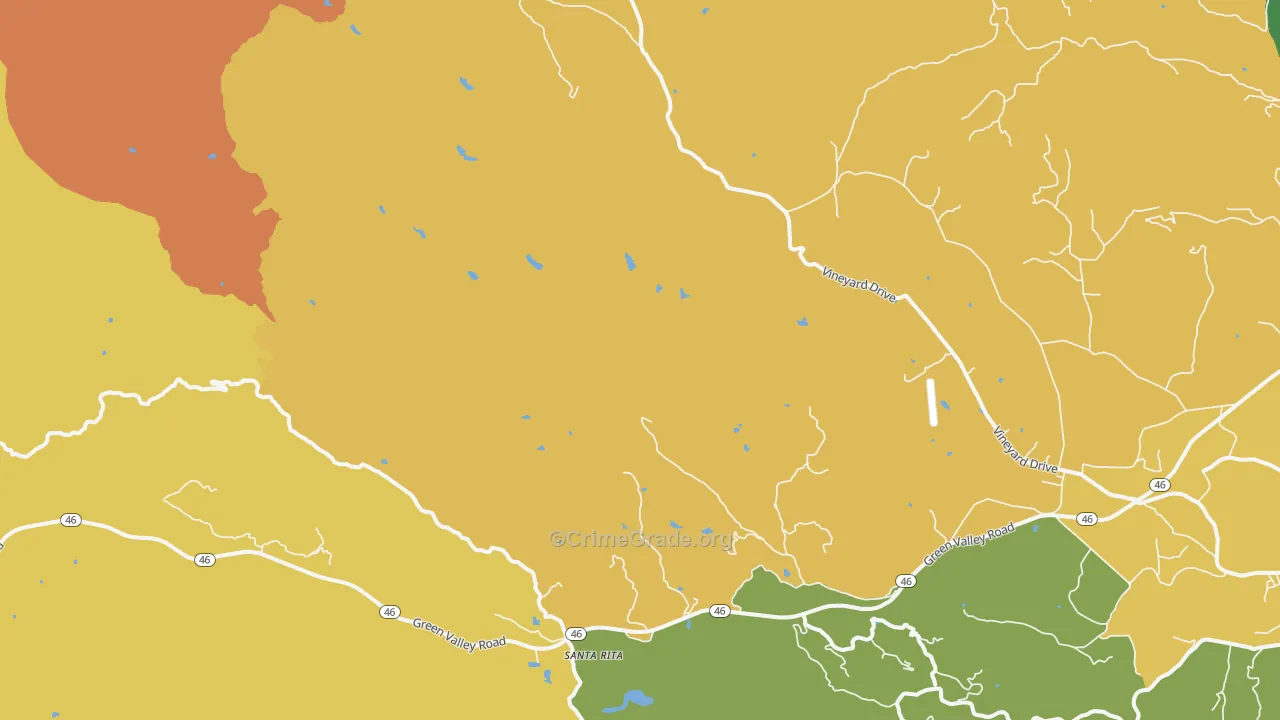 Klau, CA Map of Robbery Rates
